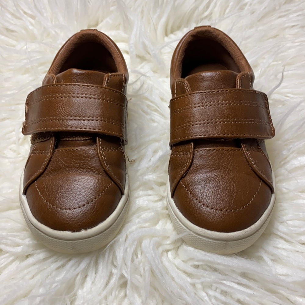 Brown Leather Dress Shoe - Velcro closure